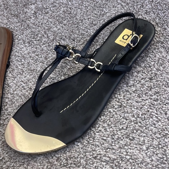 Dolce Vita Black & Gold Sandals - Picture 3 of 5